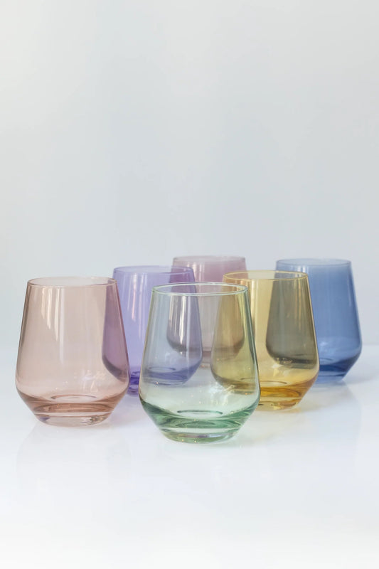 Pastel Stemless Wine S/6