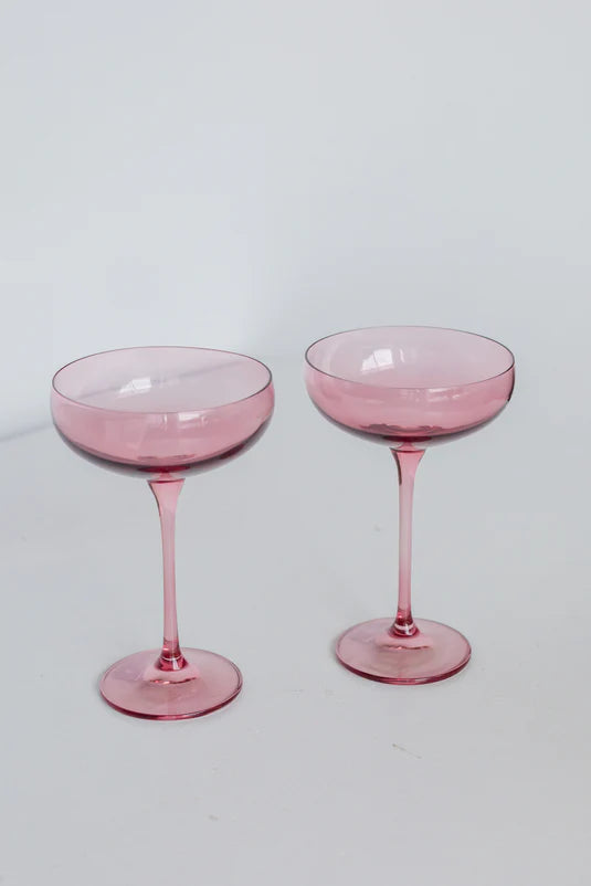 Rose Champagne Coupes S/2