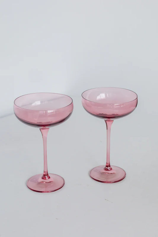 Rose Champagne Coupes S/2