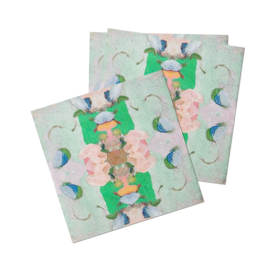 Monet’s Garden Green Cocktail Napkin