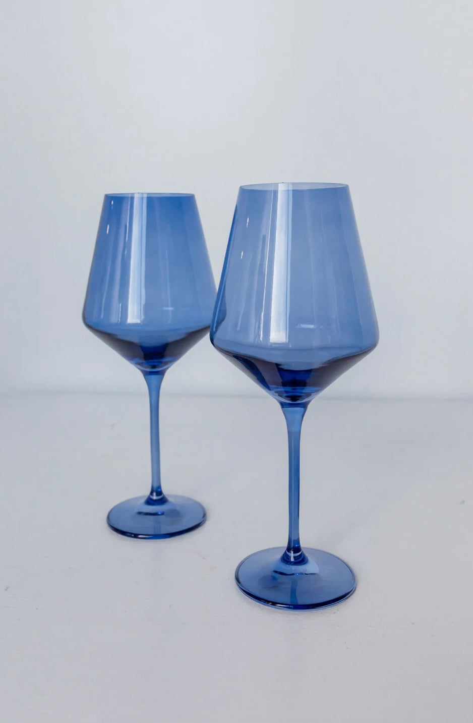 Cobalt Stemmed Wine S/2