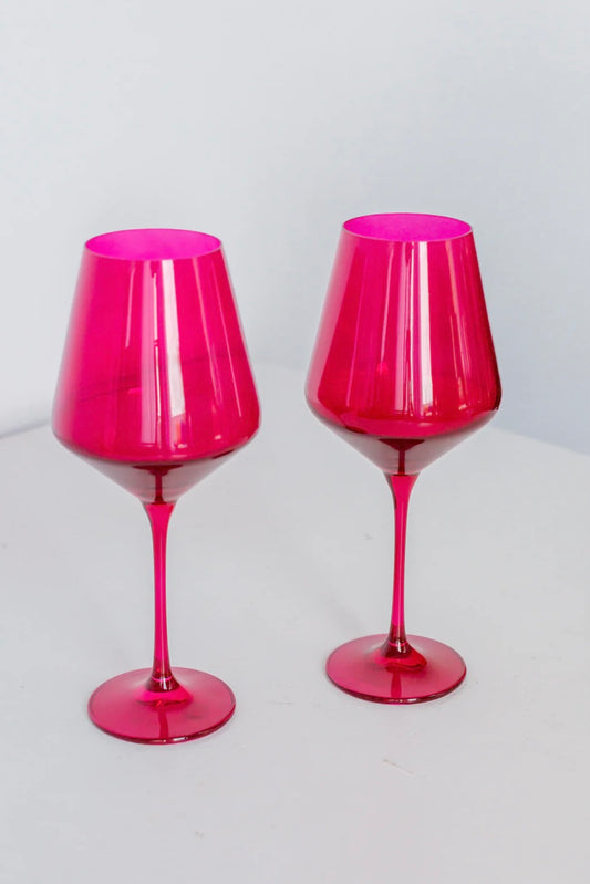 Viva Magenta Stemmed Wine S/2