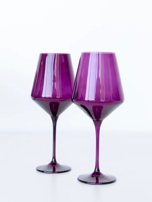 Amethyst Stemmed Wine S/2