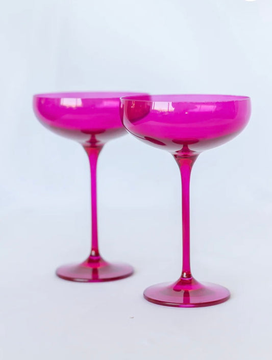 Viva Magenta Champagne Coupes S/2