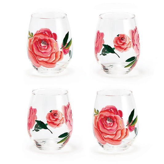 Roses Wine Glass